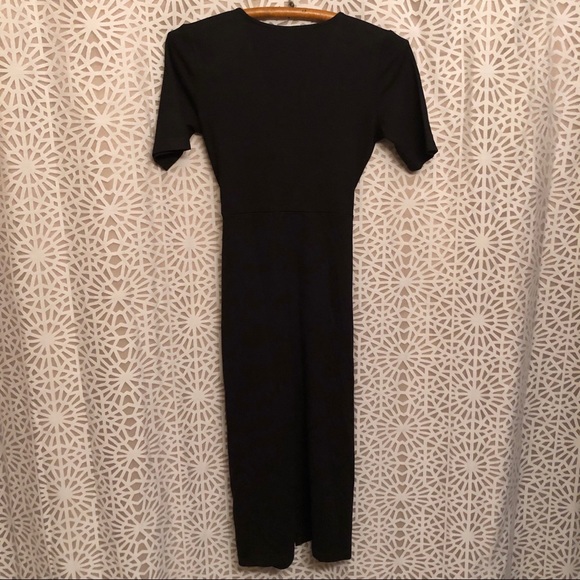 NWT ASOS Black Knot Front Midi Bodycon Dress - Picture 5 of 5